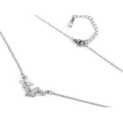 Naszyjnik ze stali nierdzewnej motyle z szlifowanymi kamyczkami - Crystal (1 Sztuka)