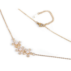 Halskette aus edelstahl blumen mit geschliffenen steinchen - Gold (1 Stück)