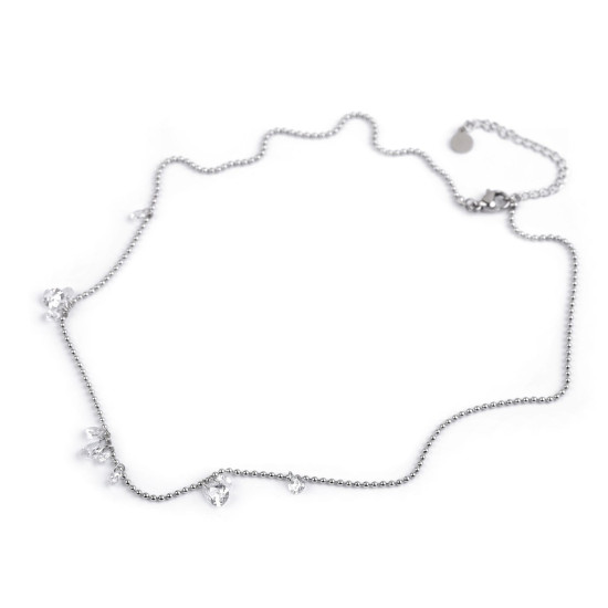 Naszyjnik ze stali nierdzewnej z szlifowanymi kamyczkami - Crystal (2 Sztuki) Naszyjnik ze stali nierdzewnej z szlifowanymi kamyczkami - Crystal (2 Sztuki)