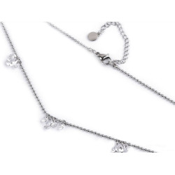 Naszyjnik ze stali nierdzewnej z szlifowanymi kamyczkami - Crystal (1 Sztuka)