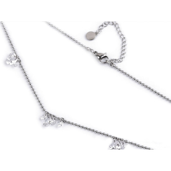 Naszyjnik ze stali nierdzewnej z szlifowanymi kamyczkami - Crystal (2 Sztuki) Naszyjnik ze stali nierdzewnej z szlifowanymi kamyczkami - Crystal (2 Sztuki)