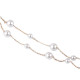 Double stainless steel necklace with glass beads - Pearl (1 Piece) Double stainless steel necklace with glass beads - Pearl (1 Piece)