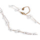 Double stainless steel necklace with glass beads - Pearl (1 Piece) Double stainless steel necklace with glass beads - Pearl (1 Piece)