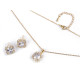 Conjunto de collar y pendientes de acero inoxidable con pedrería - Cristal (1 Juego) Conjunto de collar y pendientes de acero inoxidable con pedrería - Cristal (1 Juego)