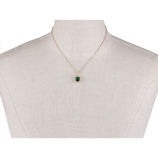 Conjunto de collar y pendientes de acero inoxidable con pedrería - Cristal (1 Juego) Conjunto de collar y pendientes de acero inoxidable con pedrería - Cristal (1 Juego)