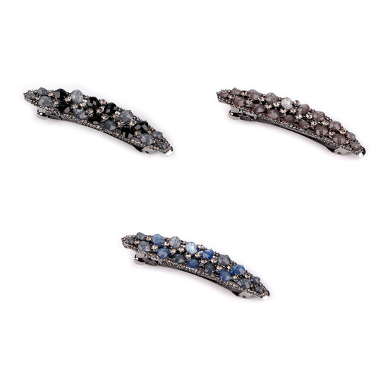 Barrettes à cheveux avec strass - Jais (3 Pièces) Barrettes à cheveux avec strass - Jais (3 Pièces)