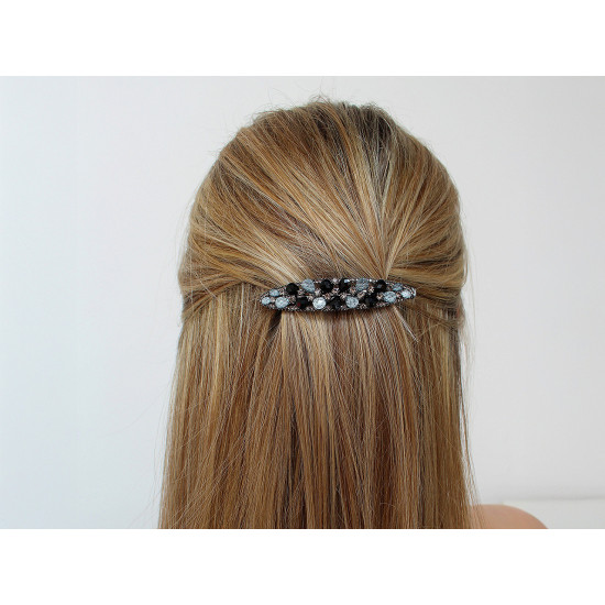 Barrettes à cheveux avec strass - Jais (3 Pièces) Barrettes à cheveux avec strass - Jais (3 Pièces)