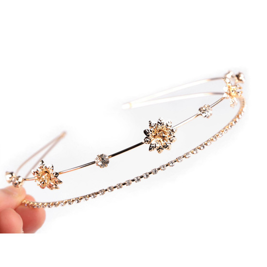 Double rhinestone tiara - Anthracite (3 Pieces) Double rhinestone tiara - Anthracite (3 Pieces)