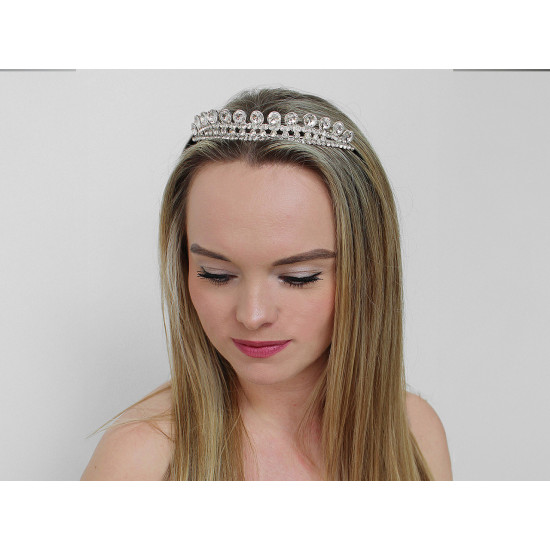 Opaska / diadem sztrasowy do włosów z oczkami - Crystal (3 Sztuki) Opaska / diadem sztrasowy do włosów z oczkami - Crystal (3 Sztuki)