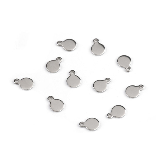 Anhänger/komponente zur schmuckherstellung aus edelstahl mit der aufschrift s.steel - Platine (100 Stücke) Anhänger/komponente zur schmuckherstellung aus edelstahl mit der aufschrift s.steel - Platine (100 Stücke)