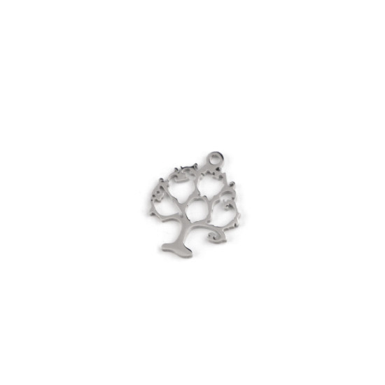 Stainless steel pendant charm / spacer - snowflake, tree of life, four-leaf clover, leaf - Platinum (1 Piece) Stainless steel pendant charm / spacer - snowflake, tree of life, four-leaf clover, leaf - Platinum (1 Piece)