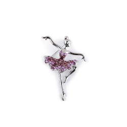 Brosche mit geschliffenen steinchen ballerina - Amethyst (1 Stück)