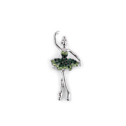 Brosche mit geschliffenen steinchen ballerina - Emerald (1 Stück)
