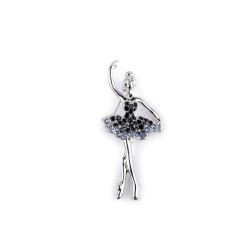 Brosche mit geschliffenen steinchen ballerina - Aquazon (1 Stück)
