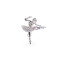 Bross  strasszkövekkel balerina kitűző - Crystal ab (1 Darab)