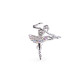Bross strasszkövekkel balerina kitűző - Crystal ab (1 Darab) Bross strasszkövekkel balerina kitűző - Crystal ab (1 Darab)
