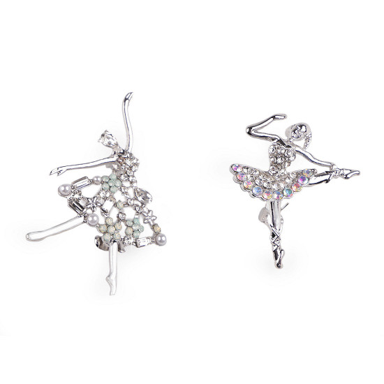Bross strasszkövekkel balerina kitűző - Crystal ab (1 Darab) Bross strasszkövekkel balerina kitűző - Crystal ab (1 Darab)