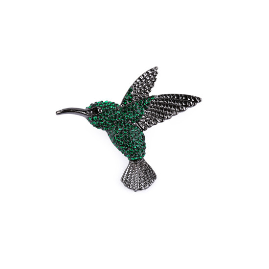 Bross csiszolt kövekkel kolibri - Emerald (1 Darab) Bross csiszolt kövekkel kolibri - Emerald (1 Darab)