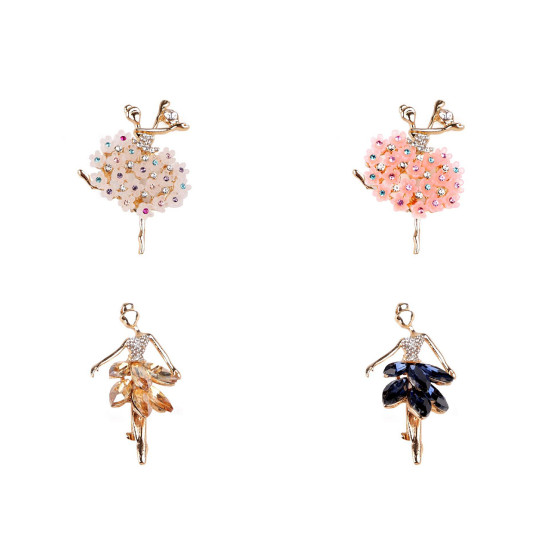 Bross csiszolt kövekkel balerina - Aquazon (1 Darab) Bross csiszolt kövekkel balerina - Aquazon (1 Darab)