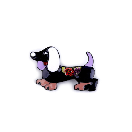 Brooch - dachshund - Red (4 Pieces) Brooch - dachshund - Red (4 Pieces)