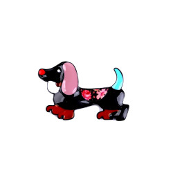 Brooch - dachshund - Gray (1 Piece)