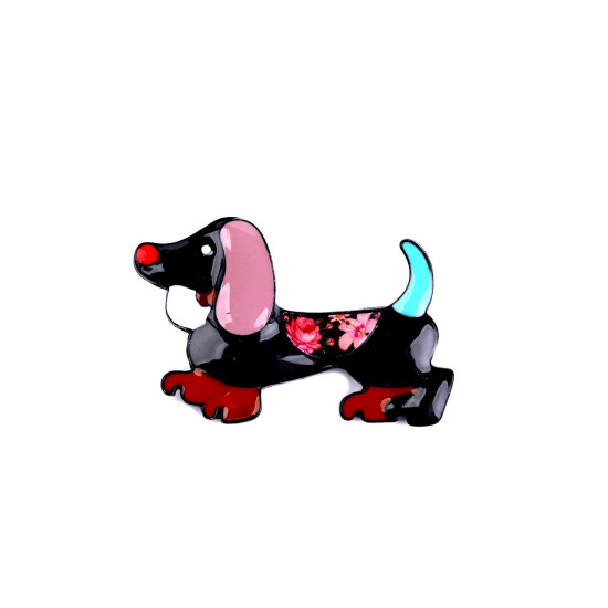 Brooch - dachshund - Red (4 Pieces) Brooch - dachshund - Red (4 Pieces)