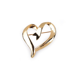 Brooch - heart - Gold lt. (1 Piece)