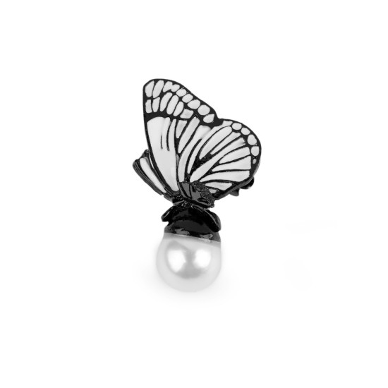 Broszka motyl z perełką - Srebrny (2 Sztuki) Broszka motyl z perełką - Srebrny (2 Sztuki)