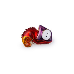 Brooch - frog, chameleon - Red (1 Piece)