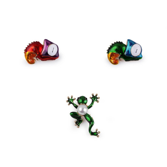 Brooch - frog, chameleon - Red (1 Piece) Brooch - frog, chameleon - Red (1 Piece)