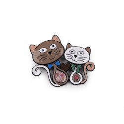 Brooch - cat - Beige (1 Piece)