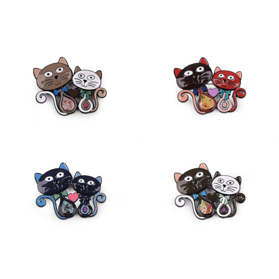 Brooch - cat - Red (2 Pieces) Brooch - cat - Red (2 Pieces)