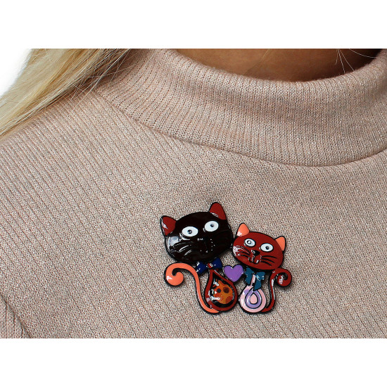 Brooch - cat - Red (2 Pieces) Brooch - cat - Red (2 Pieces)