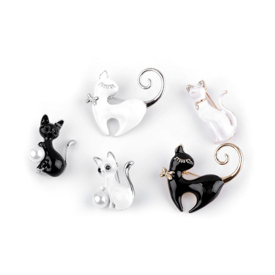 Brooch - cat - Black (1 Piece) Brooch - cat - Black (1 Piece)