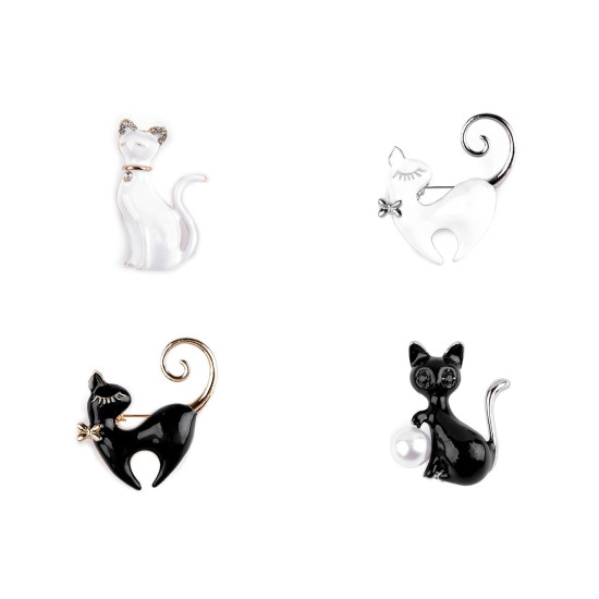 Brooch - cat - Black (1 Piece) Brooch - cat - Black (1 Piece)