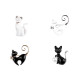 Brooch - cat - Black (1 Piece) Brooch - cat - Black (1 Piece)