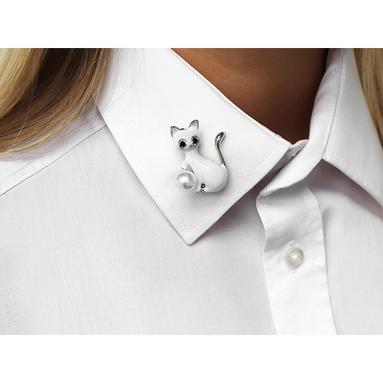 Brooch - cat - Black (1 Piece) Brooch - cat - Black (1 Piece)