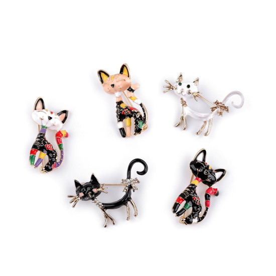 Brooch - cat - Multicolor (5 Pieces) Brooch - cat - Multicolor (5 Pieces)