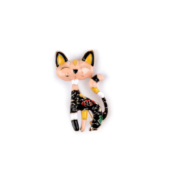Brooch - cat - Salmon (1 Piece)