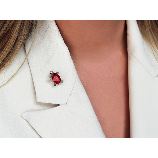 Brooch with rhinestones, turtle, mini - Random mix (12 Pieces) Brooch with rhinestones, turtle, mini - Random mix (12 Pieces)