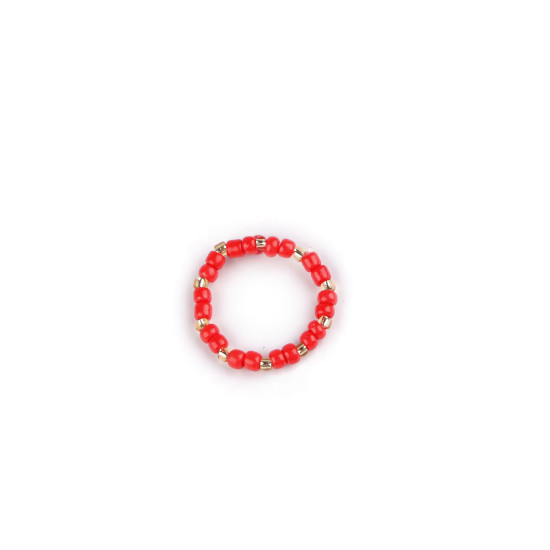 Bague en perles - Rouge (3 Pièces) Bague en perles - Rouge (3 Pièces)
