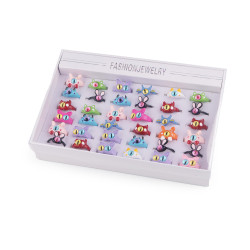 Set of children's rings in a box - Mix (36 Pieces)