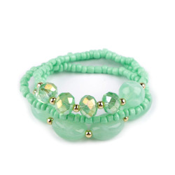 Armband elastisch, set 3 stk. - Grün hl. (1 Set)