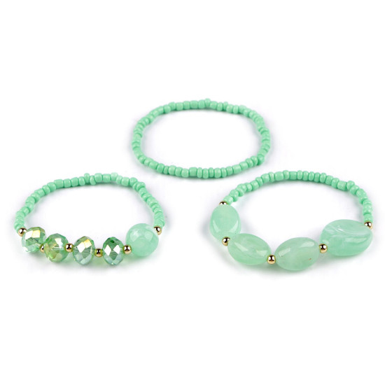 Armband elastisch, set 3 stk. - Hellrosa (12 Sets) Armband elastisch, set 3 stk. - Hellrosa (12 Sets)