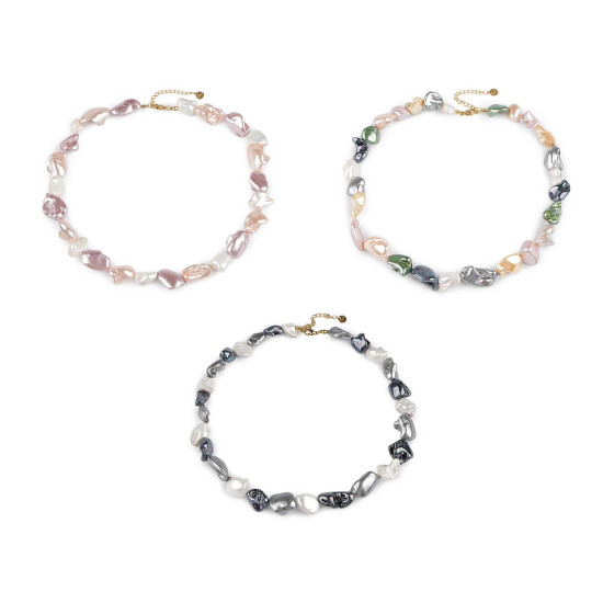 Collier composé de perles en fragments de coquillages - Poudre (3 Pièces) Collier composé de perles en fragments de coquillages - Poudre (3 Pièces)