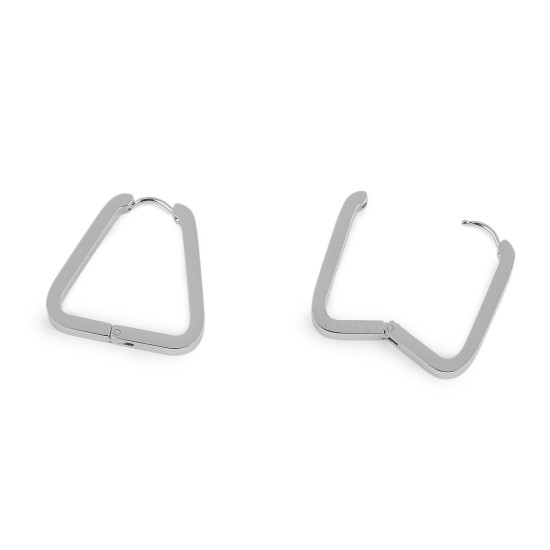Pendientes con triángulo de acero inoxidable - Plata (2 Pares) Pendientes con triángulo de acero inoxidable - Plata (2 Pares)