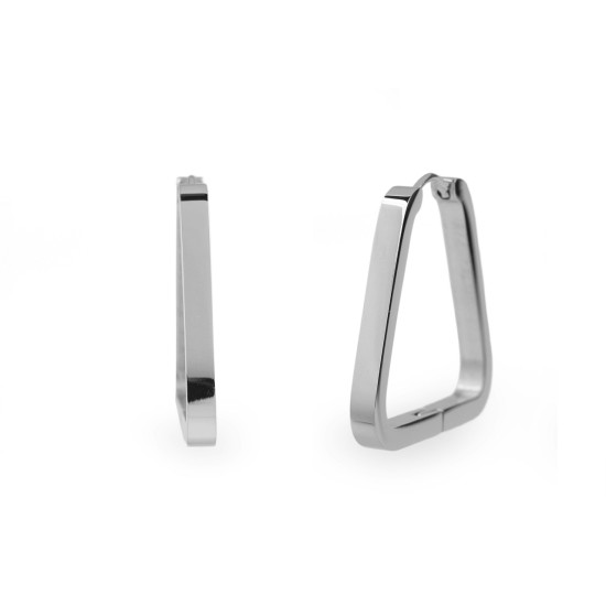 Pendientes con triángulo de acero inoxidable - Plata (2 Pares) Pendientes con triángulo de acero inoxidable - Plata (2 Pares)