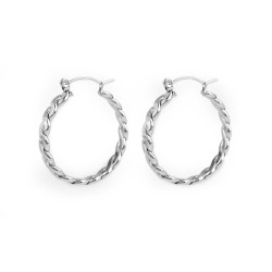 Ohrringe aus edelstahl geflochtene kreise - Silber (1 Paar)