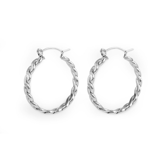 Ohrringe aus edelstahl geflochtene kreise - Silber (2 Paare) Ohrringe aus edelstahl geflochtene kreise - Silber (2 Paare)