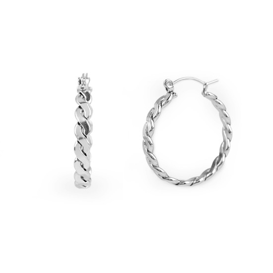 Ohrringe aus edelstahl geflochtene kreise - Silber (2 Paare) Ohrringe aus edelstahl geflochtene kreise - Silber (2 Paare)
